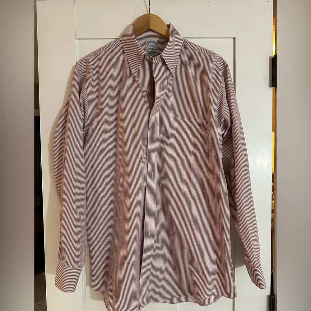 Brooks Brothers‎ Red and White Striped Dress Shirt